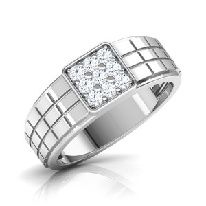 Bague synthétique pour homme en or massif 14K CVD cultivée en laboratoire fabriquée sur mesure avec clarté VVS couleur DEF directe de l'Inde - Product Image 2