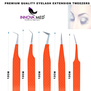 Pinzas de extensión de pestañas de acero inoxidable, venta al por mayor, con etiqueta personalizada, con Logo INNOVAMED - Product Image 4