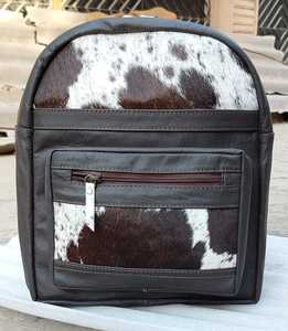 Bolso de mano de cuero de vaca manchado y cuero marrón Material genuino de pelo en la piel Monedero de hombro de gran capacidad de estilo occidental duradero - Product Image 2