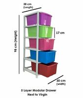 Organizador Modular Apilable de PP, Resistente, Libre de BPA, con Cajones de 3L, 4L y 5L, para Niños, Hogar, Oficina y Baño