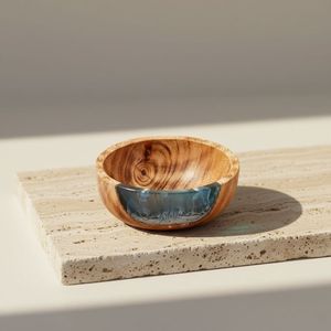 Cuencos de Madera con Resina Epoxi Azul, Hechos a Mano, Ecológicos, de Calidad de Exportación, para Fiestas, Hogar, Hotel y Restaurante - Cuenco Clásico para Servir - Product Image 4