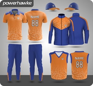 Uniformes de cricket Prohawke de meilleure qualité Ensembles complets Uniformes de cricket Maillot de cricket Manches complètes Demi-manches - Product Image 3
