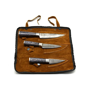 Ensemble de couteaux de chef en acier Damas véritable forgé à 67 couches, haute durabilité, manches en bois, design ambidextre - Product Image 4