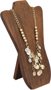 Caballete de madera para collar, soporte de exhibición, fabricante de collares pequeños y más grandes, organizador de joyas portátil, diseño superior Curvo - Product Image 2