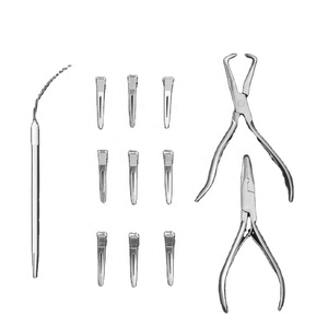Wholesale Professional Stainless Steel Matte Customized Color Hair Extension Tools Kit for Micro Nano Ring Loop <b>Pliers</b> <b>Set</b> - Product Image 3