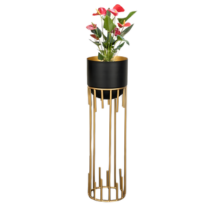 Maceta de Metal negro de lujo con soporte para el hogar, balcón, restaurante, decoración de jardín a bajo precio - Product Image 5
