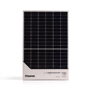 แผงโซลาร์เซลล์ Waaree 575W แบบ N-Type Bifacial Dual Glass 144 เซลล์ HJT แผ่นหลังสีขาว ประกอบในสหรัฐอเมริกา ขายส่ง 33 ชิ้นต่อพาเลท - Product Image 1