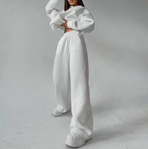 Wholesale Cheap Price Women's Long Sleeve <b>Jogging</b> Tracksuits Winter Sports Sweat <b>Suit</b> Clothes Hooded Collar Solid Fleece Adults - Product Image 3