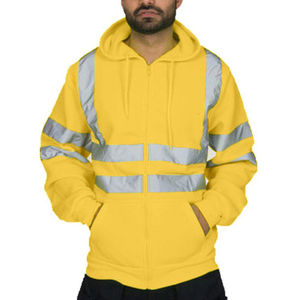 Construcción Hi Vis Trabajo Seguridad Cremallera Sudadera con capucha Chaqueta Diseño personalizado Ropa DE TRABAJO Sudaderas con capucha reflectantes de alta visibilidad - Product Image 1