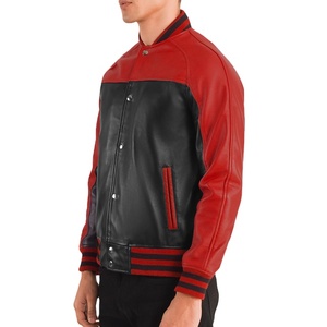 Veste en cuir Varsity Letterman dernière conception pour hommes veste d'hiver en peau de mouton véritable avec col varisty 2026 - Product Image 2
