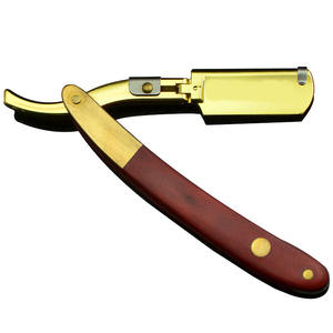 Maquinillas de afeitar de peluquero con mango de madera de acero inoxidable - Product Image 6