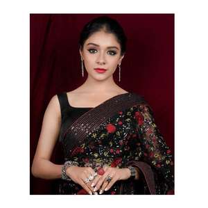 Nouvelle arrivée, tissu en filet brodé en séquence, sari de qualité supérieure, style Bollywood, pour les occasions festives, vente en gros - Product Image 1