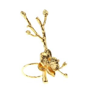 Venta caliente oro ciruela flor servilletero boda decorativo - Product Image 1