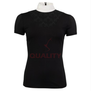 Camiseta de Equitación para Mujer, Elegante, Deportiva, de Tela Elástica, Transpirable, Ligera, de Alto Rendimiento - Product Image 4