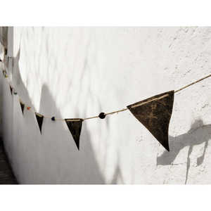 Guirlande triangulaire en métal recyclé, décoration bohème pour fêtes intérieures et extérieures, jardin, maison, thème bohème - Product Image 5