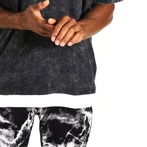 เสื้อยืดสำหรับผู้ชายทรงโอเวอร์ไซส์ซักได้สำหรับผู้ชายเสื้อยืดซักแบบเป็นกรดขนาดใหญ่พิเศษพิมพ์โลโก้ได้ตามต้องการ - Product Image 5