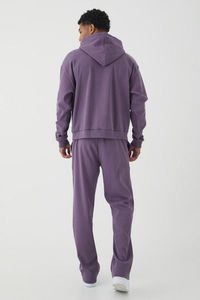 2025 personnalisé surdimensionné côtelé tissu goutte épaule Baggy sweats à capuche thermiques avec conception doublée hiver 100% coton sweats à capuche hommes - Product Image 2