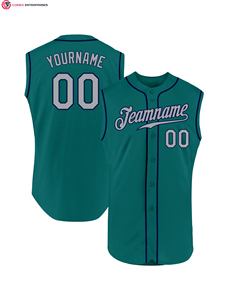 Venta al por mayor sublimación de Impresión logotipo camisetas de béisbol equipo en blanco cuello en V camisetas de béisbol botón completo sin mangas camisetas de béisbol - Product Image 6