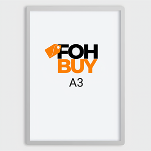 Lightbox Rettangolare Argento A3 in Vetro Temperato con Retroilluminazione LED da Parete - Product Image 1