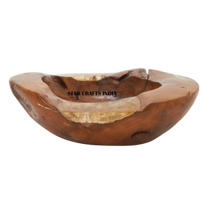 2025 Greatest Design <b>Sale</b> Decorative Design Acacia <b>Wood</b> & Resin <b>Carved</b> Wooden Bowl With Natural Finished Wooden Bowl From India - Product Image 1