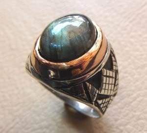 Bague pour homme en gros, pierre précieuse labradorite bleue naturelle, bague lourde pour homme, design ottoman arabe, bijoux en argent sterling 925 - Product Image 3