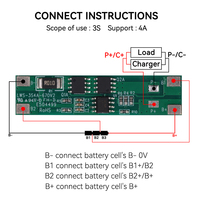 LWS 18650 Baterai Lithium PCM BMS Lifepo4 3S 4A 11.1V Lapisan Ganda Bersertifikasi CE Papan PCB Perlindungan Baterai