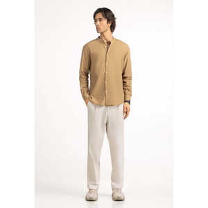 Chemises décontractées pour hommes 97% coton 3% élasthanne Tissu popeline Respirant et infroissable Coupe classique Teint uni - Product Image 1