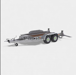 Remorque de chantier à double essieu de qualité supérieure, 10 pieds x 5 pieds, avec freinage, robuste, chargement arrière et repose-baguettes avant - Product Image 2