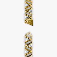 Pulsera de tenis elegante y delicada para mujer Tishya Diamond, de plata de ley 925 con baño de rodio, con moissanita de corte brillante, 15g