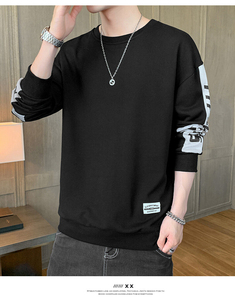 Sudadera lisa con logo para hombre, prenda deportiva barata con cuello redondo y estampado Hite - Product Image 4