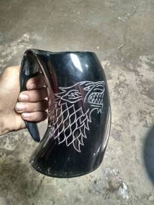 แก้วน้ำทรงวัสดุธรรมชาติสไตล์ไวกิ้ง ยี่ห้อ ROYAL NATURAL CRAFT ขัดเงา รูปทรงเขาสัตว์ งานฝีมือธรรมชาติสไตล์ยุโรป สำหรับตกแต่งบ้าน ของที่ระลึก - Product Image 3