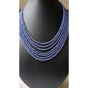 Collar de Moda para Mujer con Cuentas de Tanzanita Facetadas de 7 Capas, 3-4.5mm, 16 Pulgadas, 393 Quilates - Product Image 4