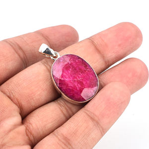 Bijoux pendentifs en argent sterling 925 avec rubis et pierres précieuses - Product Image 4