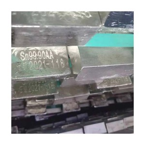 Meilleur prix lingot d'étain 9999 de qualité électrolytique adapté à la production de fil à souder et d'alliage disponible en vrac avec l'exportation - Product Image 2