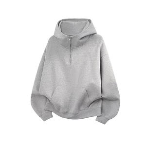 Sudadera con capucha de lana de 500gsm para hombre, pantalla de bordado 3D lavada con enzima anticontracción sólida lavada con ácido - Product Image 3