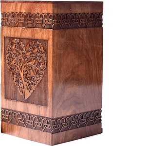 Urna de cremación funeraria tradicional de madera para hombres y mujeres adultos, cenizas de humanos, novedad - Product Image 4