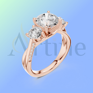 แหวนทองน้ำหนักเบา18K ประดับอัญมณีสวรรค์สำหรับทุกวัน - Product Image 1