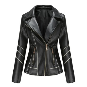 Veste courte en cuir Pu mince pour femmes nouveau Style moto vêtements printemps automne souhait commerce transfrontalier en cuir véritable - Product Image 6