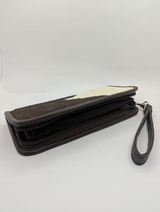 Portefeuille en cuir de vachette pour femmes véritable cuir noir fermeture éclair autour du sac à main pochette bracelet porte-cartes-cowgirl cadeaux portefeuilles - Product Image 5