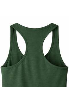 Manufacturer Customized Women Dark Green Racerback Tank <b>Top</b> <b>Sleeveless</b> O Neck Soft Stretch Casual Workout Fitness Gym SummerVest - Product Image 4