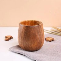 Mug à café et à thé en bois d'acacia naturel, fabrication artisanale nordique, 400 ml, design classique écologique, MPL Vietnam, vente en gros