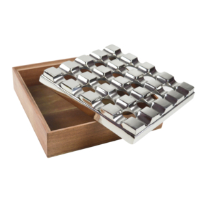 Antique Brass Grid <b>Ashtray</b> with Custom Logo 16-<b>Ashtray</b> Indoor Design and Metal Base for Boardroom Decor - Product Image 4