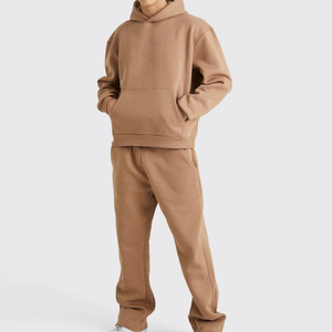 Vente en gros d'ensembles décontractés 100% coton pour hommes haut tendance logo imprimé vêtements d'entraînement hauts et bas d'hiver respirants - Product Image 1