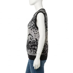 Chaleco sin Mangas con Estampado Transpirable, Suéter de Tela de Punto Suave, Ligero, Cómodo, para Uso Diario, Tops Casuales de Moda - Product Image 2