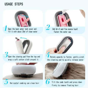 Cepillo para pelo de mascotas, peine autolimpiante para gatos, para el cuidado de perros, antiarañazos, diseño moderno, opción de color rosa y azul - Product Image 6
