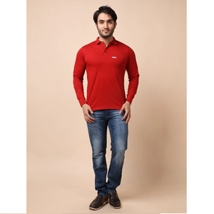 เสื้อยืดคอโปโลผ้าฝ้าย100% คุณภาพสูงสำหรับผู้ชาย, เสื้อยืดแขนเต็มพิมพ์ลายได้อย่างง่ายดายสำหรับใส่ได้ทั้งวัน - Product Image 1