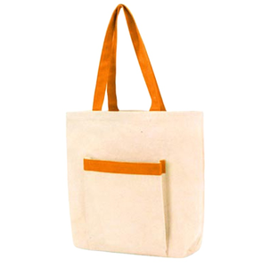 Logo personnalisé imprimé de nombreuses couleurs disponibles cabas réutilisable en coton biologique uni à fermeture éclair sac de shopping en toile écologique - Product Image 6