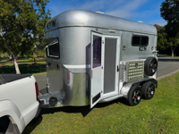 Remorque pour chevaux à chargement direct 2 places, 3400 kg, large, en aluminium, pour transport équin, à prix avantageux