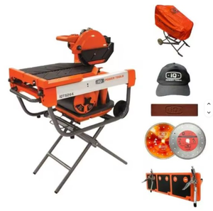 Kit de scie à maçonnerie à coupe à sec IQ-TS244-OPK 2000W 254mm (10") avec engrenage, haute productivité, table d'extension et aspiration - Product Image 1