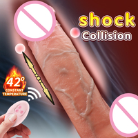 Godes en silicone vibrateurs jouets sexuels pour femmes chauffage électrique rétractable télécommande balançoire godes réalistes